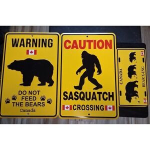 Canada Wildlife Metal Sign Bundle – 3 Piece Set